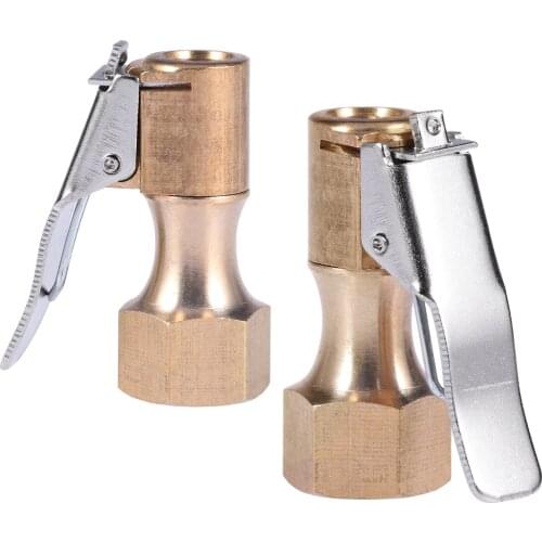 WINOMO 2PCS Air Chuck with Clip Open Flow Straight Lock-On Tire Inflator Compressor Gauges Accessories for Tire Pump Car