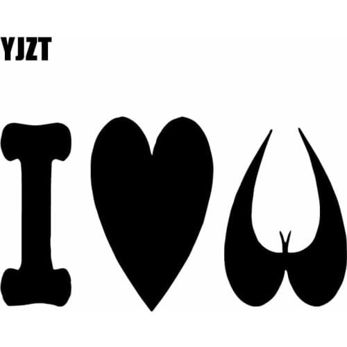 YJZT 13.4X7.6CM I Love Boobies Funny Vinyl Decal Jdm Car Sticker Black/Silver C26-0113
