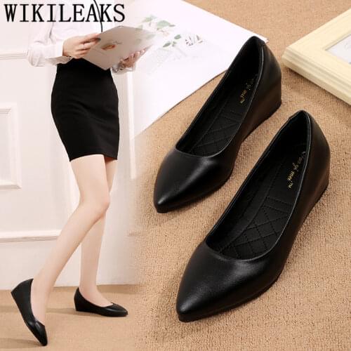 Office Shoes Women Elevator Designer Shoes Women Luxury 2020 Increased Internal Court Shoes Fashion Black Heels Zapatos De Mujer