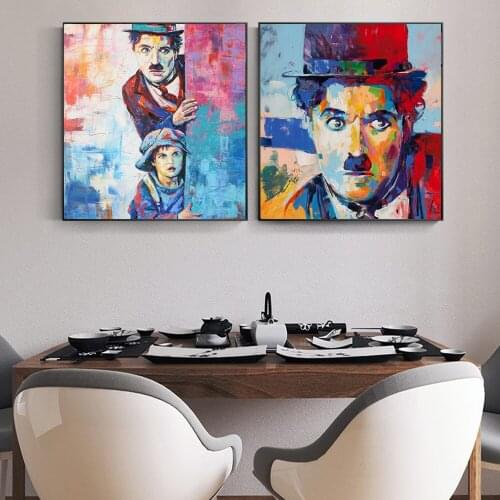 Classic Movie Star HD Posters and Prints Super Star Master Of Humor Chaplin Commemorate Pictures Wall Art Decor Canvas Painting