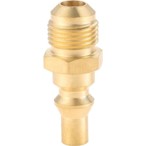 1 PC Brass 3/8" Male Flare X 1/4" Quick Connect Plug For Female Flare Propane Extension Hose Hook RV Gas Supply