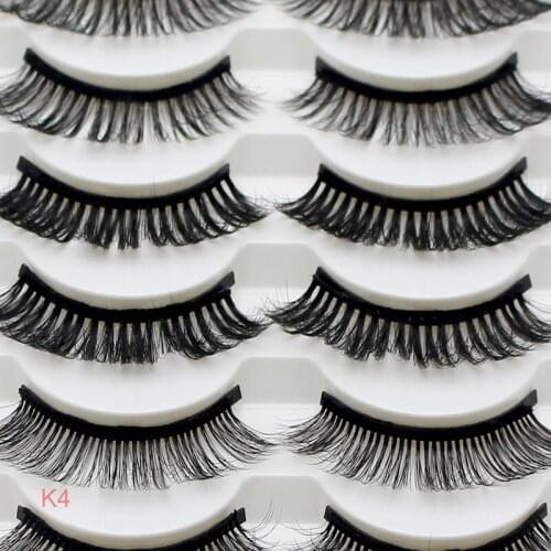 10 Pairs Natural False Eyelashes Magnetic Fake Lashes Kit Quick Dry Long Lasting Magnetic Eyeliner With Tweezer Makeup Tool New