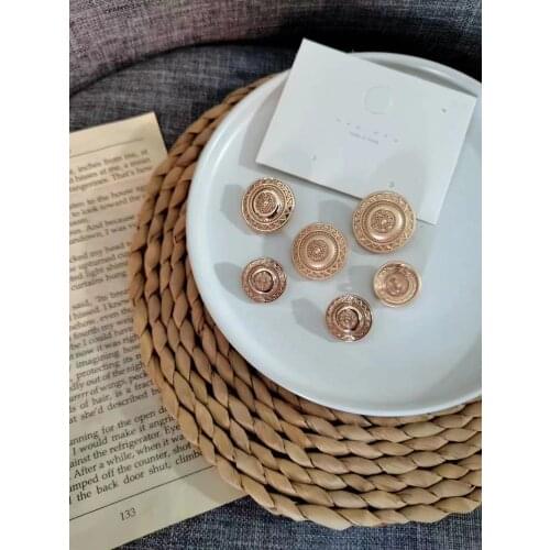 10pcs golden gold metal buttons garment coat sewing accessories buttons for clothing crafts Black point oil button