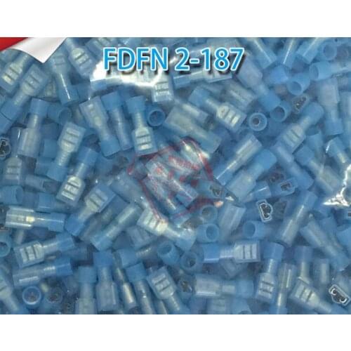 1000pcs FDFN2-187 Cold-pressed nylon female insulation terminal block flame-retardant high temperature 4.8 spring terminal