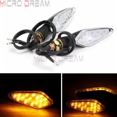 2PCS For Honda Suzuki Kawasaki Yamaha YZF Custom Lightings DC 12V LED Turn Signal Lights Indicator Amber Light Lamp E-Mark E4