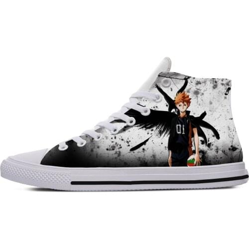 2020 Hot Man Casual Shoes FunnyHigh Print Anime Haikyuu Volleyball Juvenile Diy Individualization Men Leisure Walking Shoes