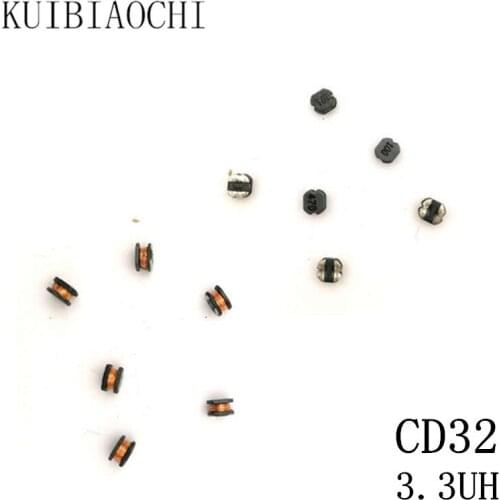 50pcs/lot SMD Power Inductor CD32 3.3UH 3R3 3.5*3*2mm Unshielded winding inductor CD32
