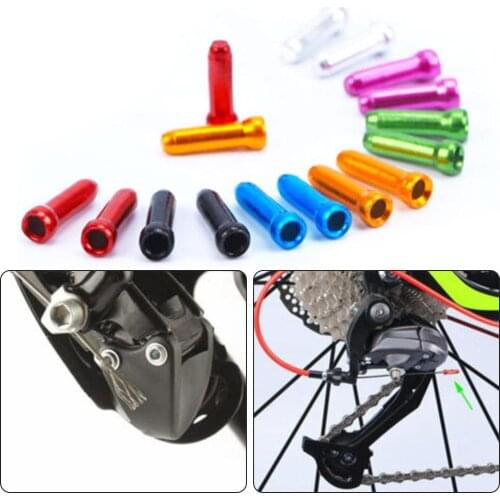 50Pcs Aluminum Bicycle Bike Brake Shifter Derailleur Inner Cable Wire End Caps Bicycle Exterior Accessories