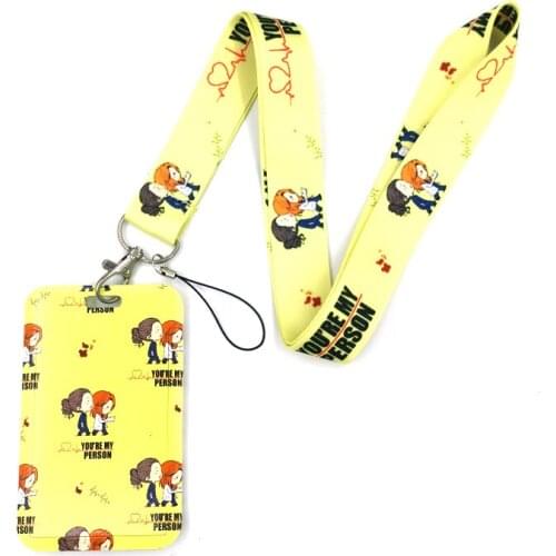 Greys Anatomy Creative Lanyard Card Holder Student Hanging Neck Phone Lanyard Badge Subway Access Card Holder Accessories