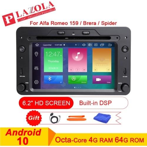 AutoRadio 1din 6.2 inch Android 10 Car Multimedia Stereo GPS Player For Alfa Romeo 159 939 Brera Spider 2006 2007 2008 2009 2010