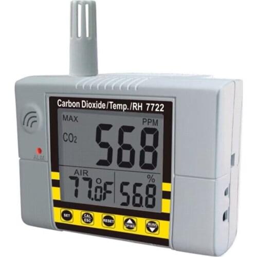 AZ7722 Wall Mounted CO2 Gas Monitor Range 0~9999ppm With Temperature And Humidity Tester Measuring