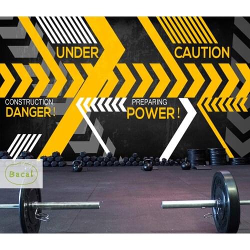 Bacal Custom Any Size Mural Wallpaper 3D Abstract Gym Geometry Wallpaper Black Yellow Living Room Sofa TV Home Decor 5D Mural