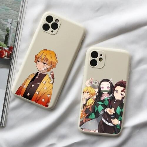 Cartoon Japan Anime Demon Slayer Phone Case For iPhone 12 XS MAX XR 11 Pro SE20 X 8Plus Kimetsu No Yaiba Soft TPU Cover Fundas