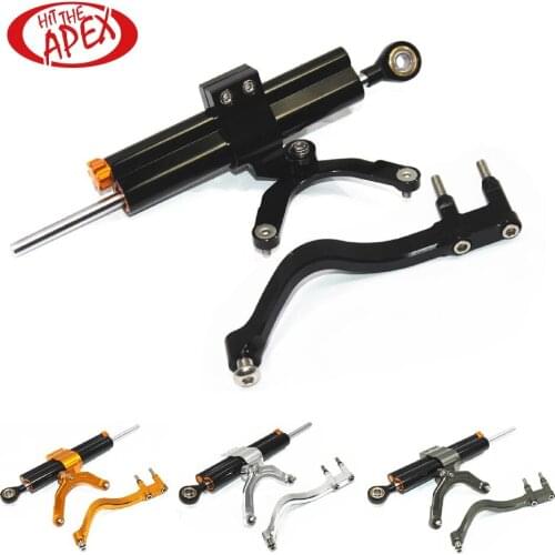 CNC Steering Damper For MV Agusta F3 675/800 2012 2013 2014 2015 2016 2017 Stabilizer Set Linear Reversed With Mounting Bracket