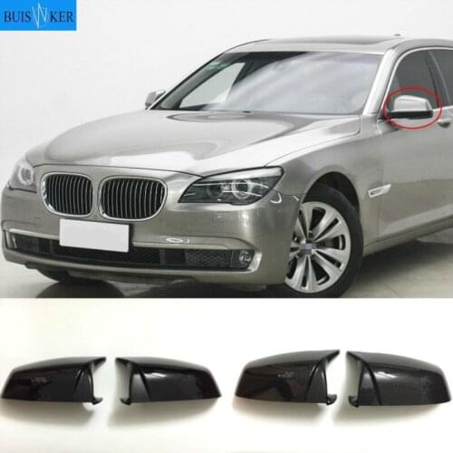 For BMW 5 6 7 Series E60 E61 E63 E64 F06 F07 F10 F11 F13 F01-F04 Carbon Fiber pattern Black Side Wing Rearview Mirror Cover Cap