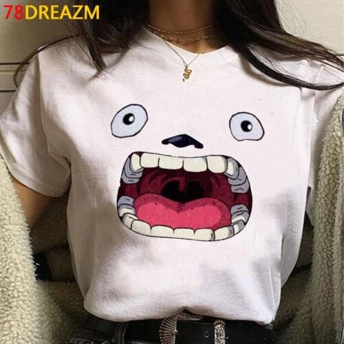 Miyazaki Hayao Totoro top tees female white t shirt vintage 2021 summer top t-shirt