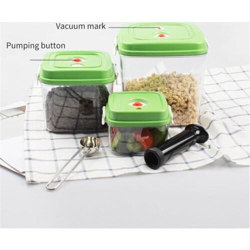 Vacuum Storage Containers for Food Fresh Keeping Storage Large Capacity Plastic Square Boxes with Pump Vacuum Sealer Organizer