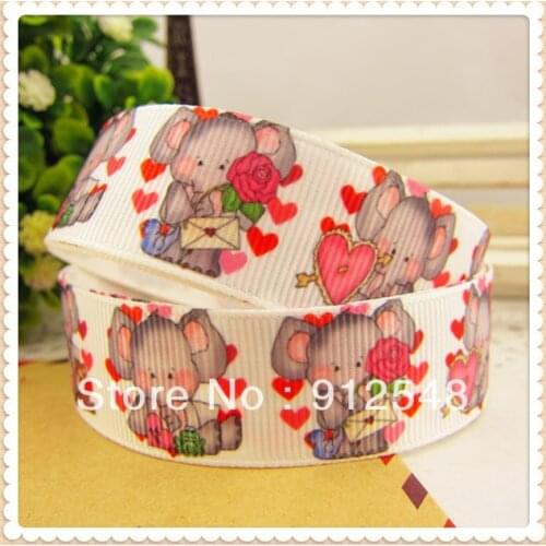 7/8'' Love Elephants printed grosgrain ribbon, clothing accessories,DIY handmade clothing materials Materials,WM12823