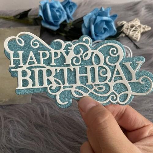 Layer happy birthday word decoration die Metal Cutting Dies DIY Scrapbook Paper Cards Embossing Craft Die Cut handmade craft