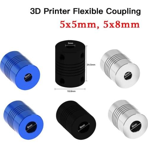 CNC Motor Jaw Shaft Coupler 5mm To 8mm Flexible Coupling OD 19x25mm wholesale Dropshipping For CR10 Ender-3 Ender 3 Pro