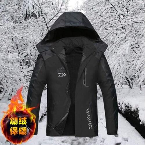 2021 New Daiwa Plus Velvet Fishing Jacket Outdoor Breathable Full Sleeve Fishing Clothing Hoodie Sports Men Fishing Clothes