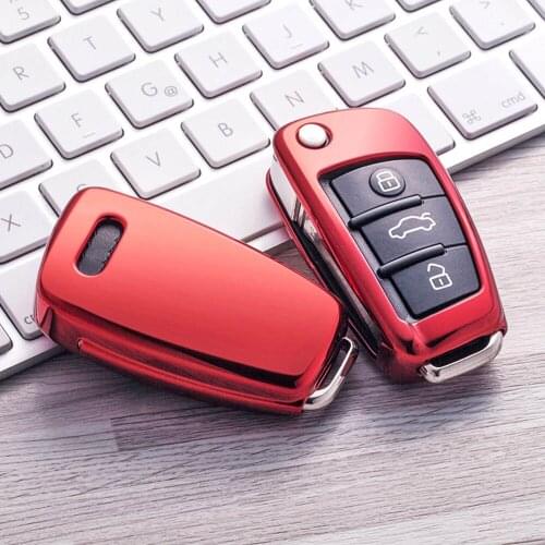 TPU Soft Car Key Case For Audi A1 S1 A3 A4 A5 A6 A4L A6L B6 B7 B8 TT Allroad Q3 Q5 Q7 R8 S6 4F RS3 SQ5 RS4 C5 C6 2005-2013