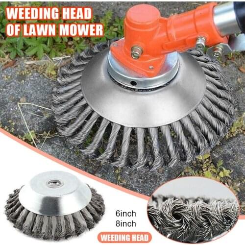 Indestructible Lawn Trimmer Head Garden Grass Cutter Head Weed Brush Steel Wire Wheel