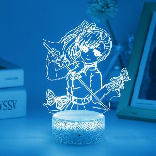 Anime Figure Lamp Led Night Light Kid Demon Slayer For Holiday Atmosphere Bedroom Party Decor Festival Nightlights Birthday Gift