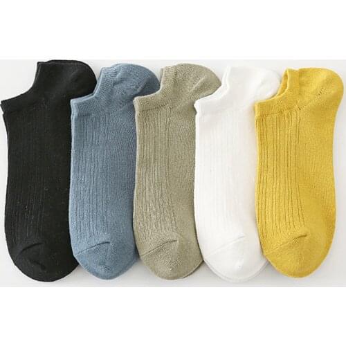 10 Pairs Solid Color Cotton Mens Socks High Quality Boat Socks Mens Business Casual Short Socks Black White Multicolor Socks