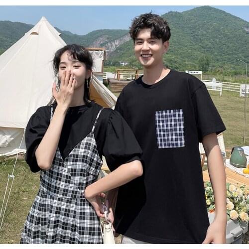 2021 summer new Korean edition skirt set of two pieces couples clothes couples clothing