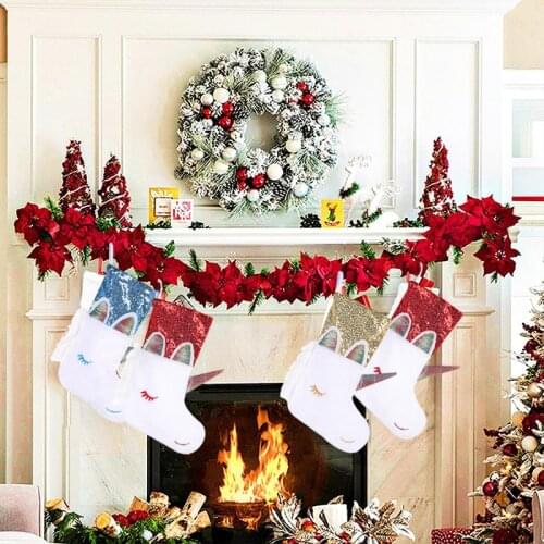 New Lovely Unicorn Christmas Socks Happy Funny Cartoons Sock Christmas Decoration New Year Xmas Gifts