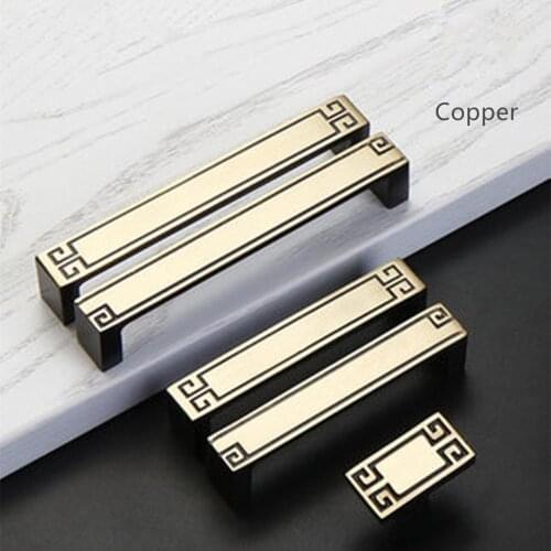 New Chinese style copper door drawer cabinet shoe cabinet wine cabinet brass retro handle single hole double hole
