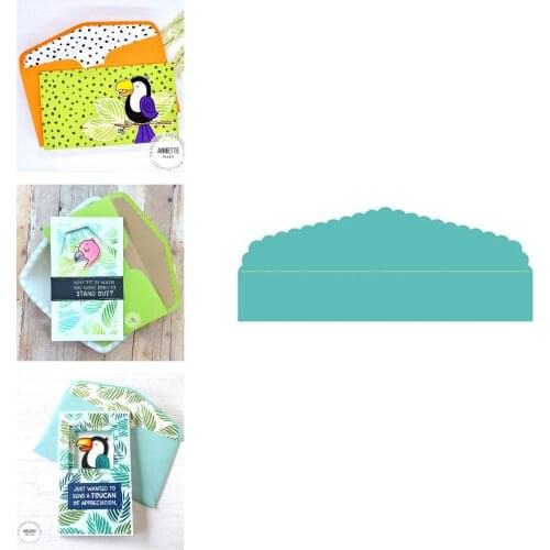 Scaalloped Enyelope Metal Cutting Dies Scrapbook Diary Decoration Stencil Embossing Template DIY Greeting Card Handmade 2021