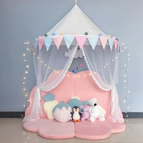 Nordic Kids Bed Canopy Mosquito Net Baby Crib Netting Bed Tent Portable Girl Princess Castle Teepee Child Play Tent House Tipi