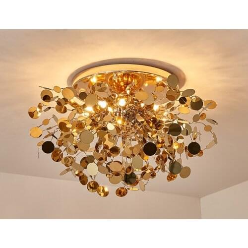 YOOGEE Modern Ceiling Chandelier Bathroom Corridor Gold Flower Ceiling Light Coakroom Chandelier LED Creative Indoor Lighting