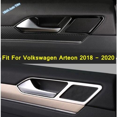 Car Styling Interior Doors Bowl Handle Decorative Frame Cover Trim Black / Silver 4PCS Fit For Volkswagen Arteon 2018 - 2020