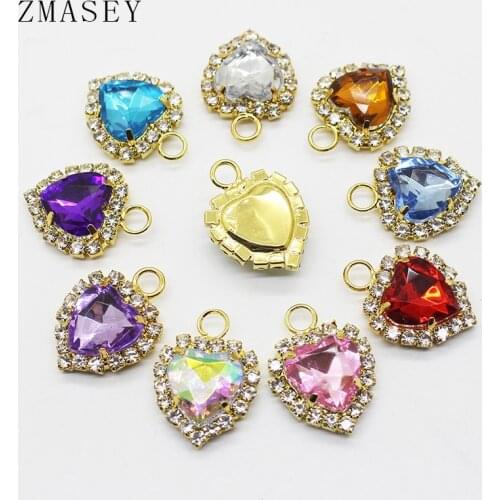 Rhinestone Buttons 10Pcs/Set 22*16MM Acrylic Decoration Embellishment Needlework Buttons, DIY Handicraft Decoration Accessories