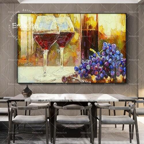 Wine And Grapes Still Life Kitchen Decor Wall Art Pictures For Living Room Modern Home Decor Posters HD Print Canvas Paintings