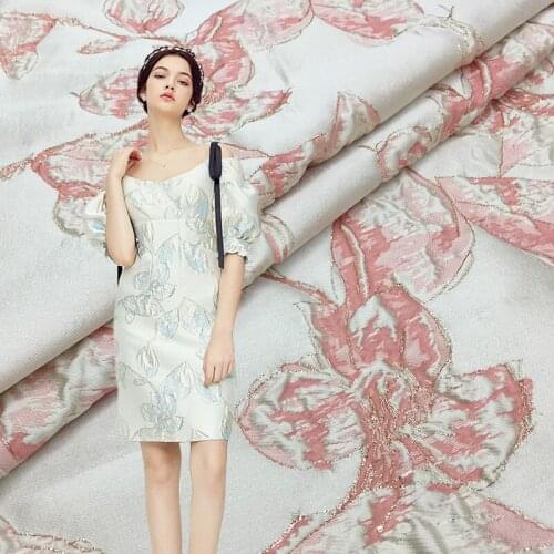 HLQON High quality Franch style yarn dyed brocade jacquard fabric used for tissue women dress clothing patchwork