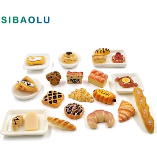 10pc Simulation Food Small Cake Bread Artificial Miniature Figurine DIY House Accessories Doll Home Decor Decoration Resin Craft