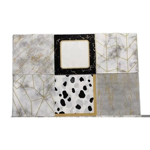 Decoupage Wedding Vintage Elegant Napkins Paper Cool Tissue Colorful Marble Striped Birthday Party Serviettes Decoration