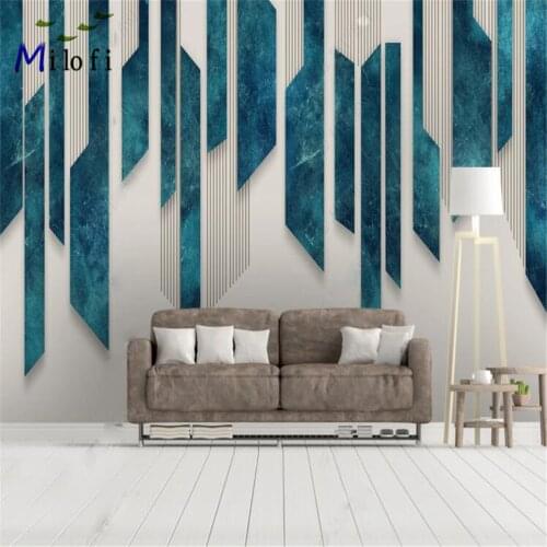 Milofi customized 3D printed wallpaper mural Nordic minimalist personality geometric art abstract TV background wall