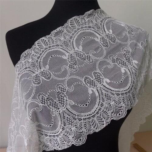 21cm Width New Design 5 yards/lot Soft Tulle Mesh Stretch Elastic Lace Trim DIY Handmade Lace Fabric