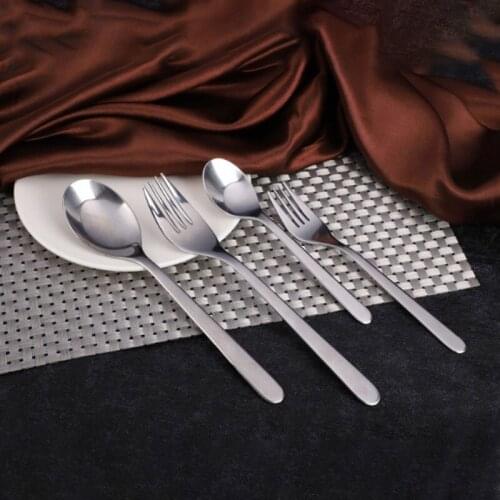 6PCS Sliver Salad Spoon Fork Stainless Steel Flatware Dinner Fork Tableware Cutlery Set Salad Serving Spoon Set Kitchen Supplies