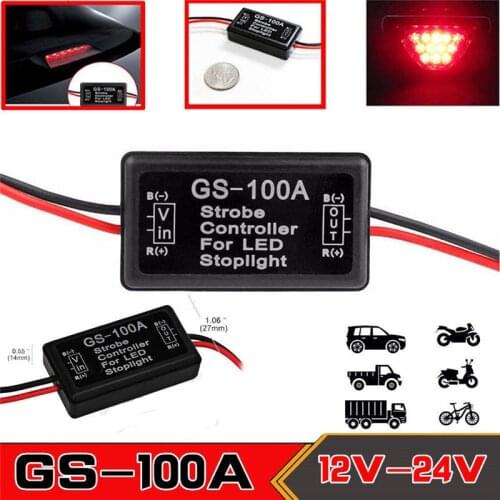 Kongyide Motorcycle Accessories GS-100A Flash Strobe Controller Box Flasher Module for LED Brake Tail Stop Light mar15