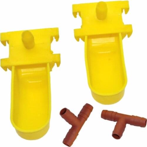 50 Sets Birds Automatic Waterer Cups 9.5mm Connection Tee For Chick Quail Pigeon All Kinds Of Birds Drinking Water