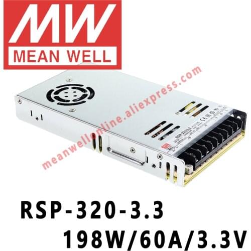 Mean Well RSP-320-3.3 meanwell 3.3VDC/60A/198W Single Output with PFC Function Power Supply online store