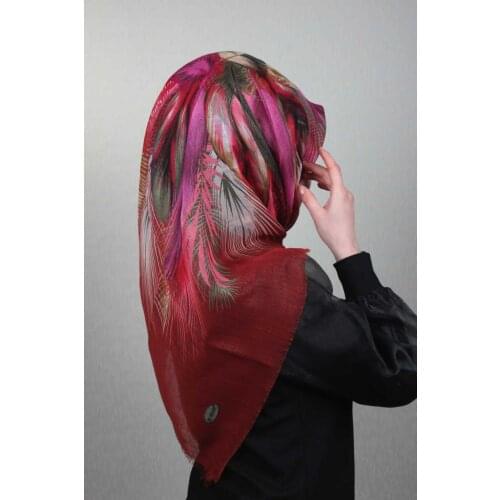 BLUELİFE SHİNE PATTERNED SILVERY LINEN SCARF-DESEN-02-RENK-03