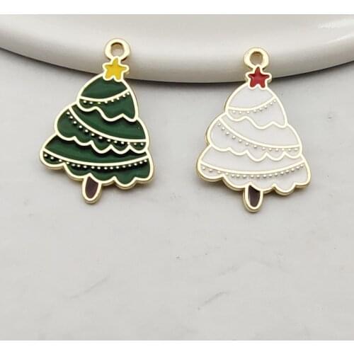 10pcs/pack 17x23mm Christmas Tree Metal Charms Craft Metal Pandent Keychain DIY Jewelry Making Zinc Alloy