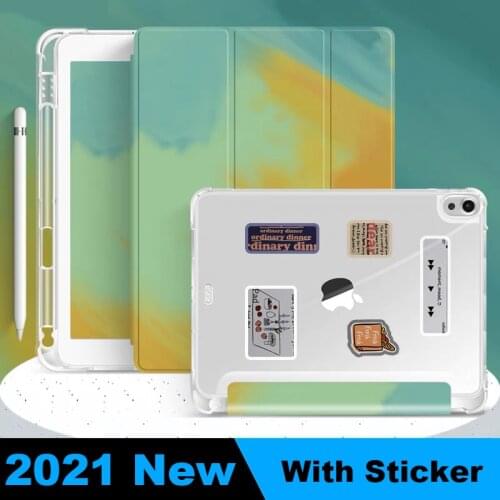 With Pencil Slot Case for Ipad Pro 11 2018 2020 10 5 Watercolor PU Leather Silicone Case for Ipad 10 2 10 9 Air 3 4 9 7 Mini 4 5